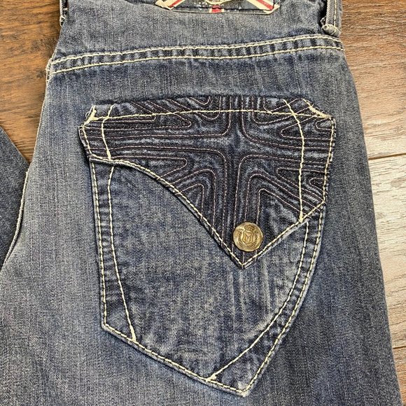 Monarchy Distressed Denim Jean 32/32 British Flag - Picture 3 of 12